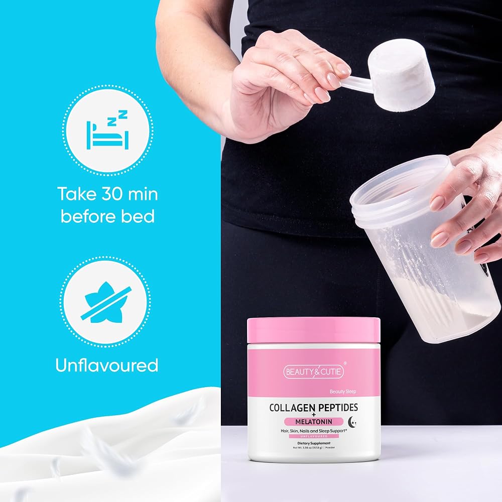 BEAUTY AND CUTIE Melatonin 5 mg Collagen Peptides Powder - 5.56 oz - image 5