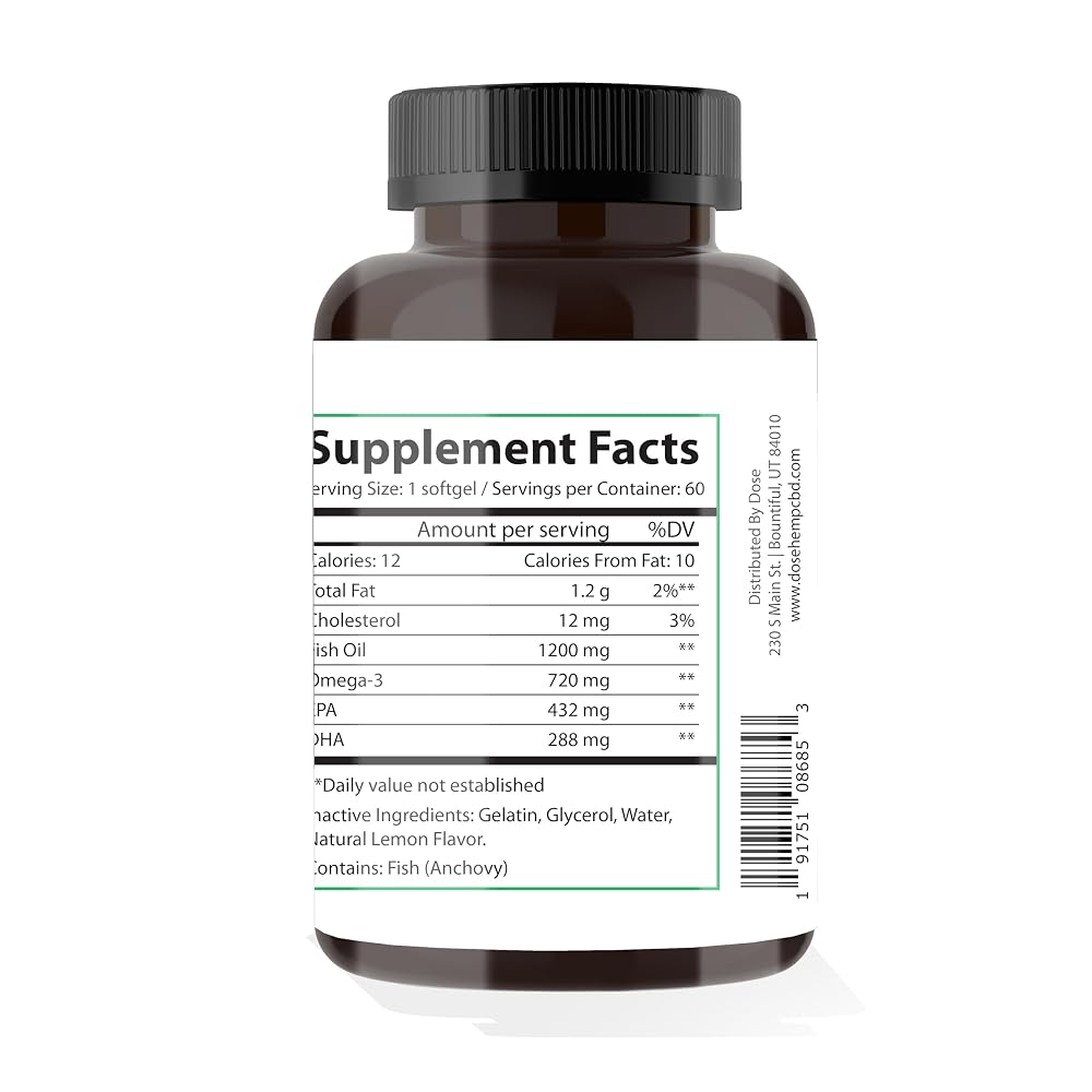 DOSE Omega3 Fish Oil for Heart, Brain & Joint Health - 60 Capsules - image 3
