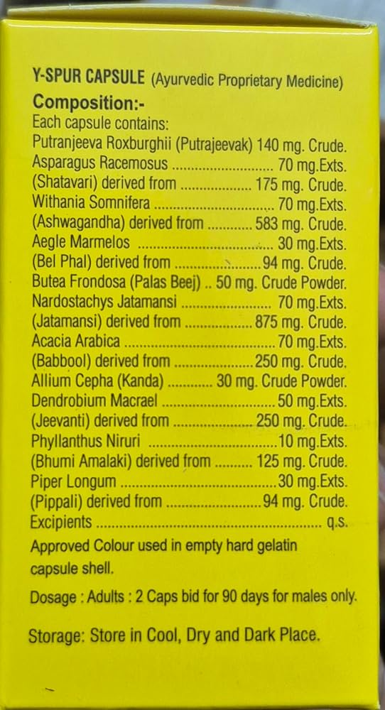 Generic SSS Yspur Ayurvedic Medicine - 30 Capsules - image 2