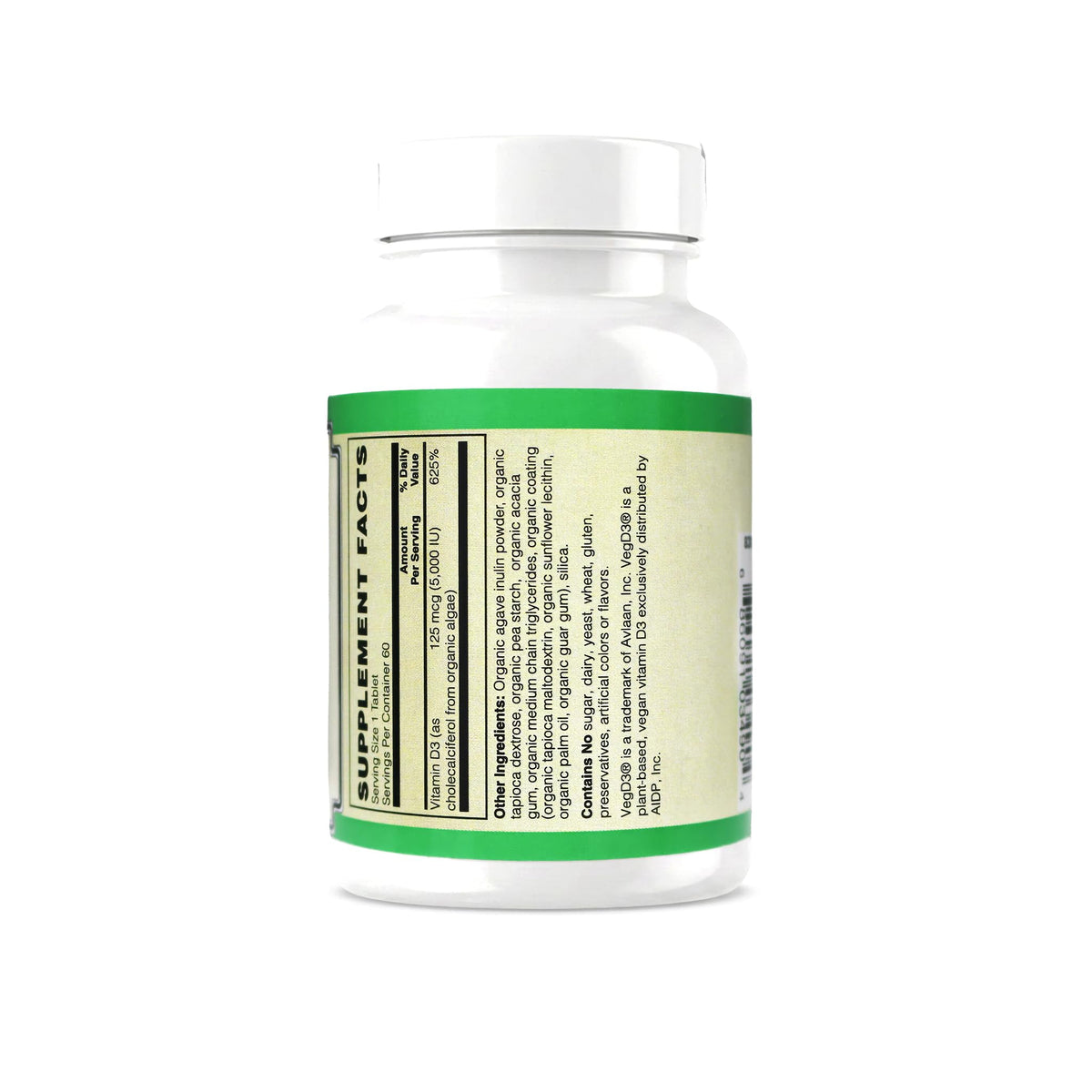 AlchePharma Vitamin D3 5000 IU Organic Algae Vegan - 60 Tablets - image 4