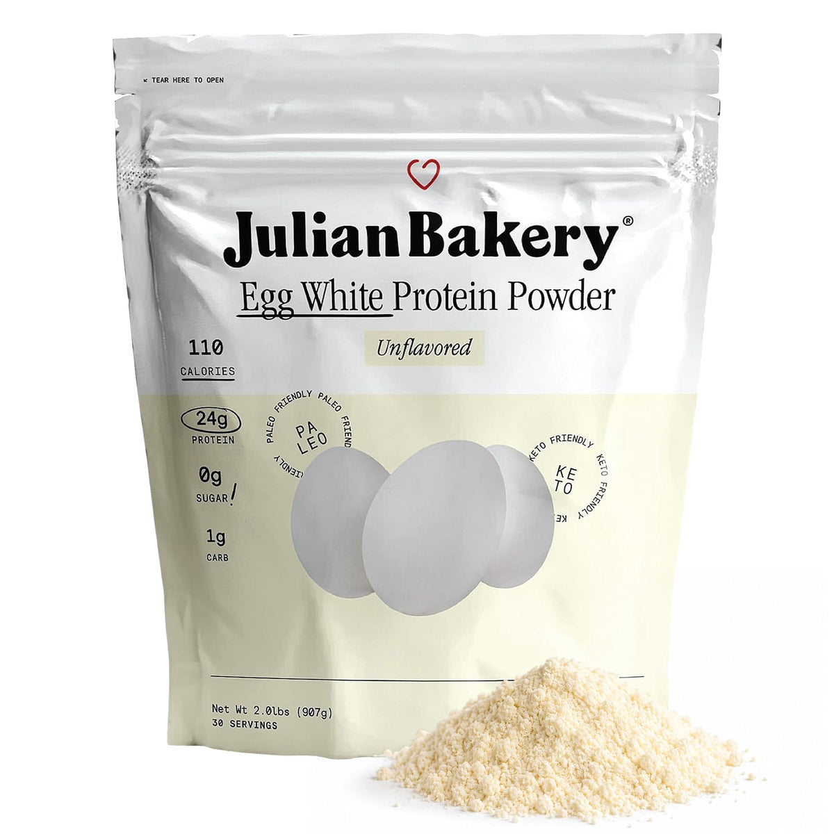 Julian Bakery Egg White Protein Powder Unflavored - 2 Pound