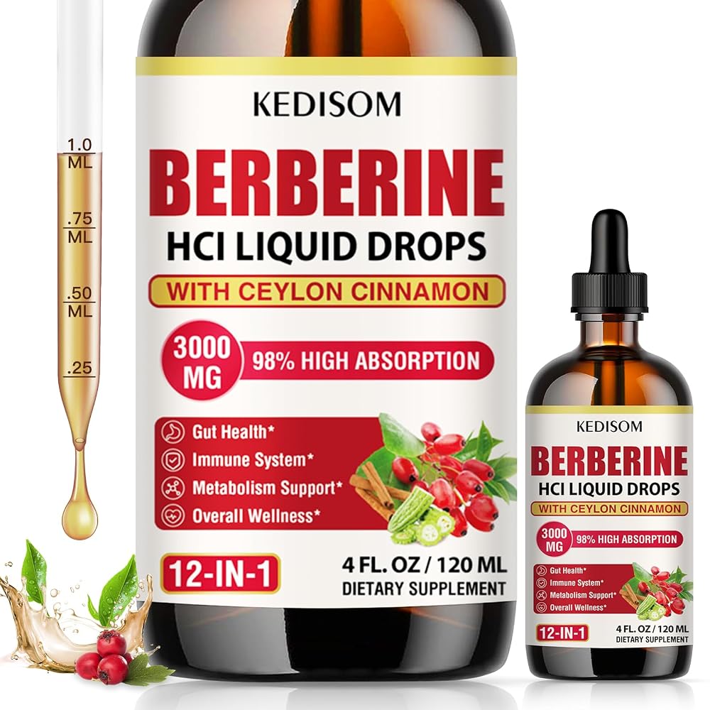 KEDISOM 12-in-1 Berberine Supplement Liquid Drops