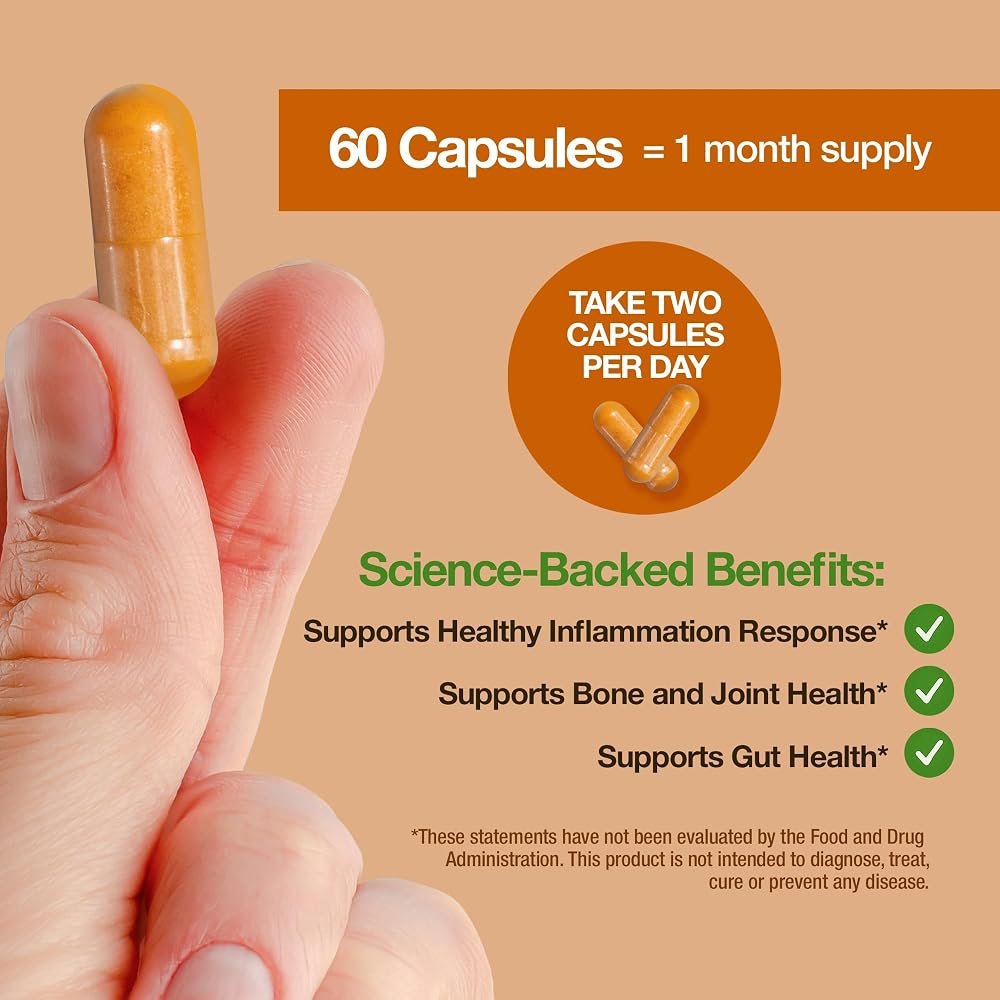FEEL GOOD Turmeric Curcumin Capsules 1000mg - 60 Capsules - image 4