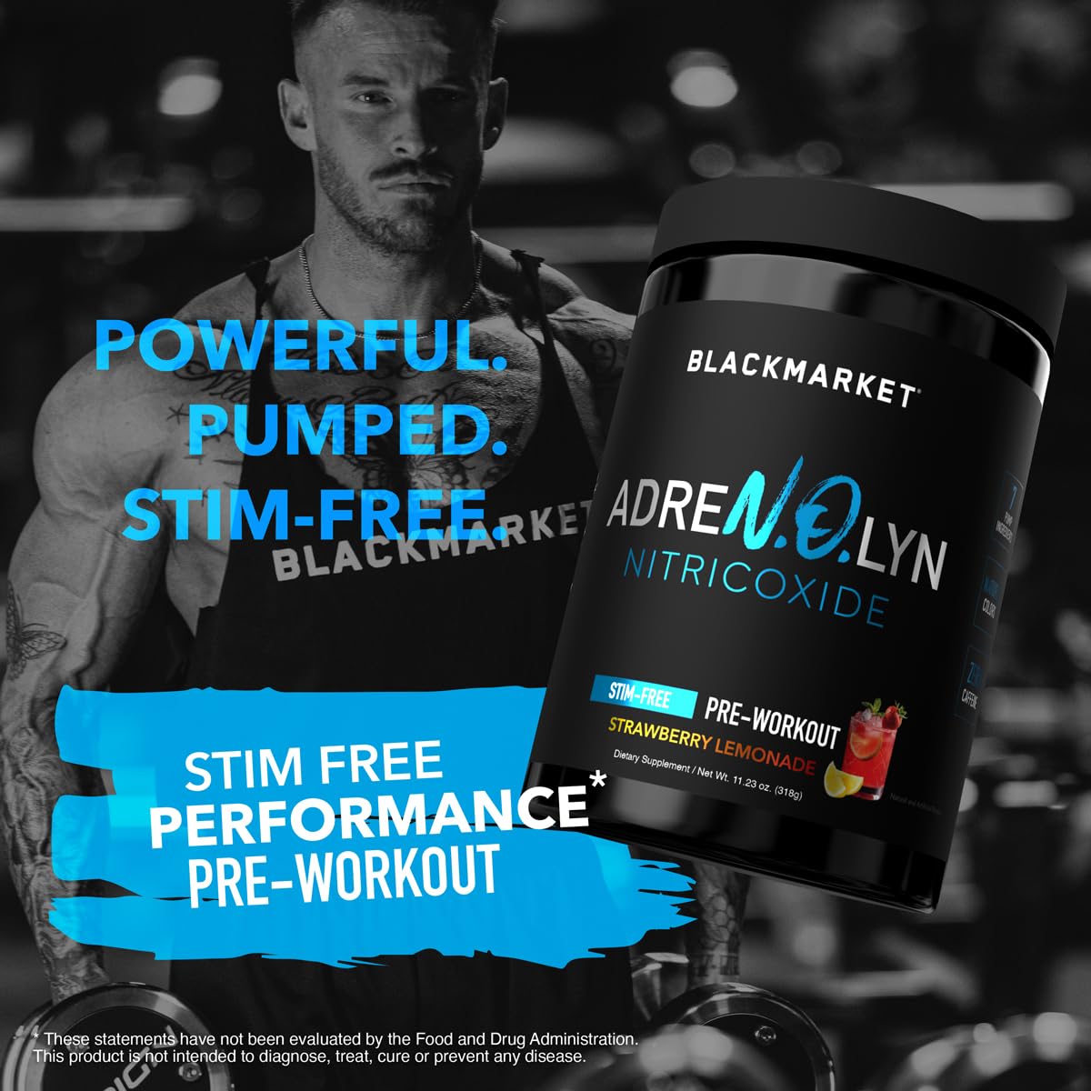 BLACKMARKET AdreNOlyn Stim Free Pre Workout Powder - 25 Servings - image 4