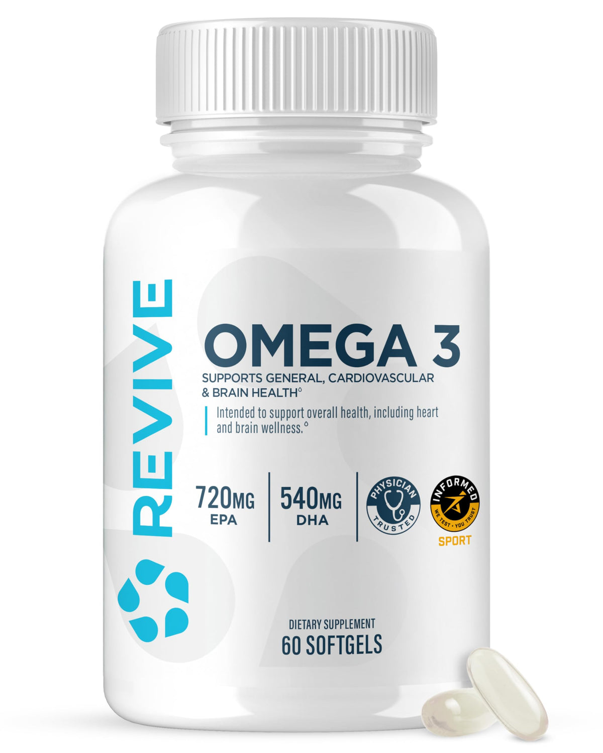 Revive MD Omega 3 Fish Oil Supplements - 120 Softgels