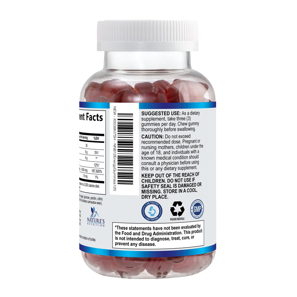 Nature's Nutrition Vitamin B12 Energy Gummies - 4500 mcg Extra
