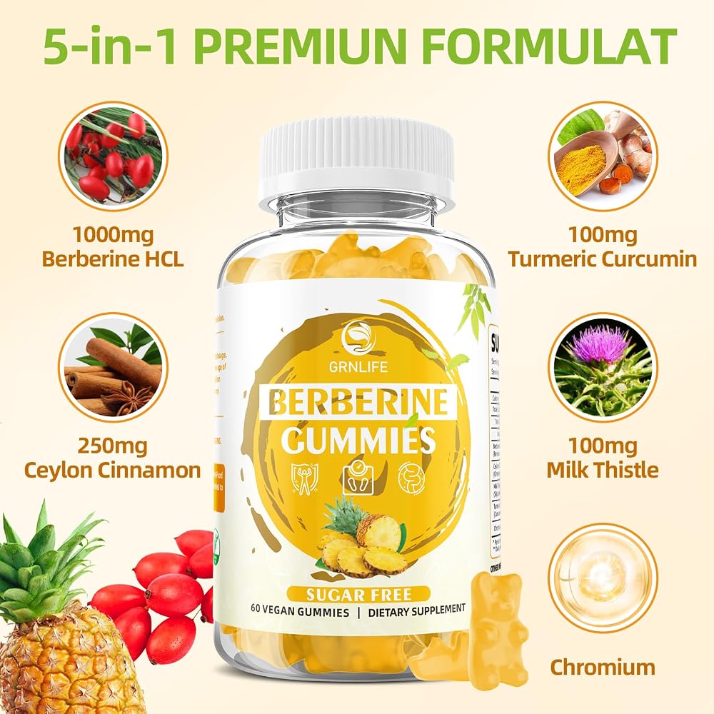 GrnLife Berberine Gummies with Ceylon Cinnamon Gummies