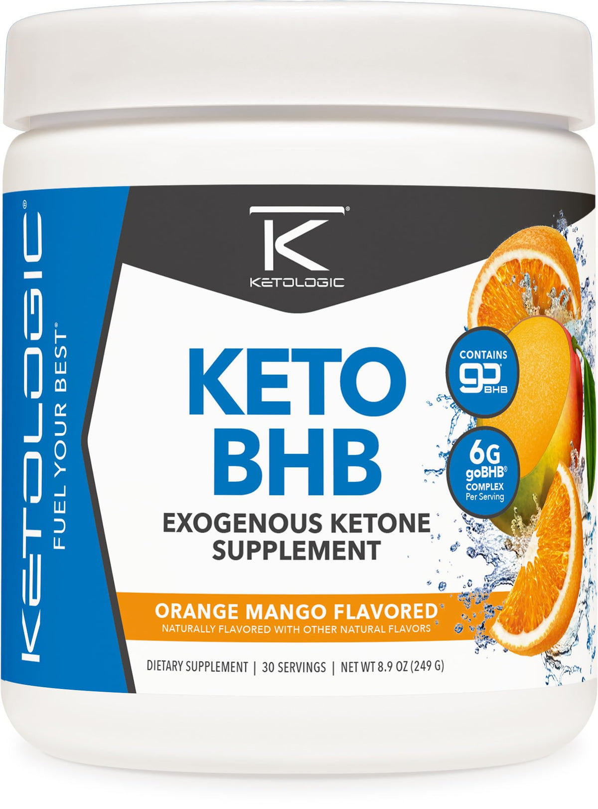 Ketologic Keto BHB Ketone Supplement (30 Servings) - Suppresses