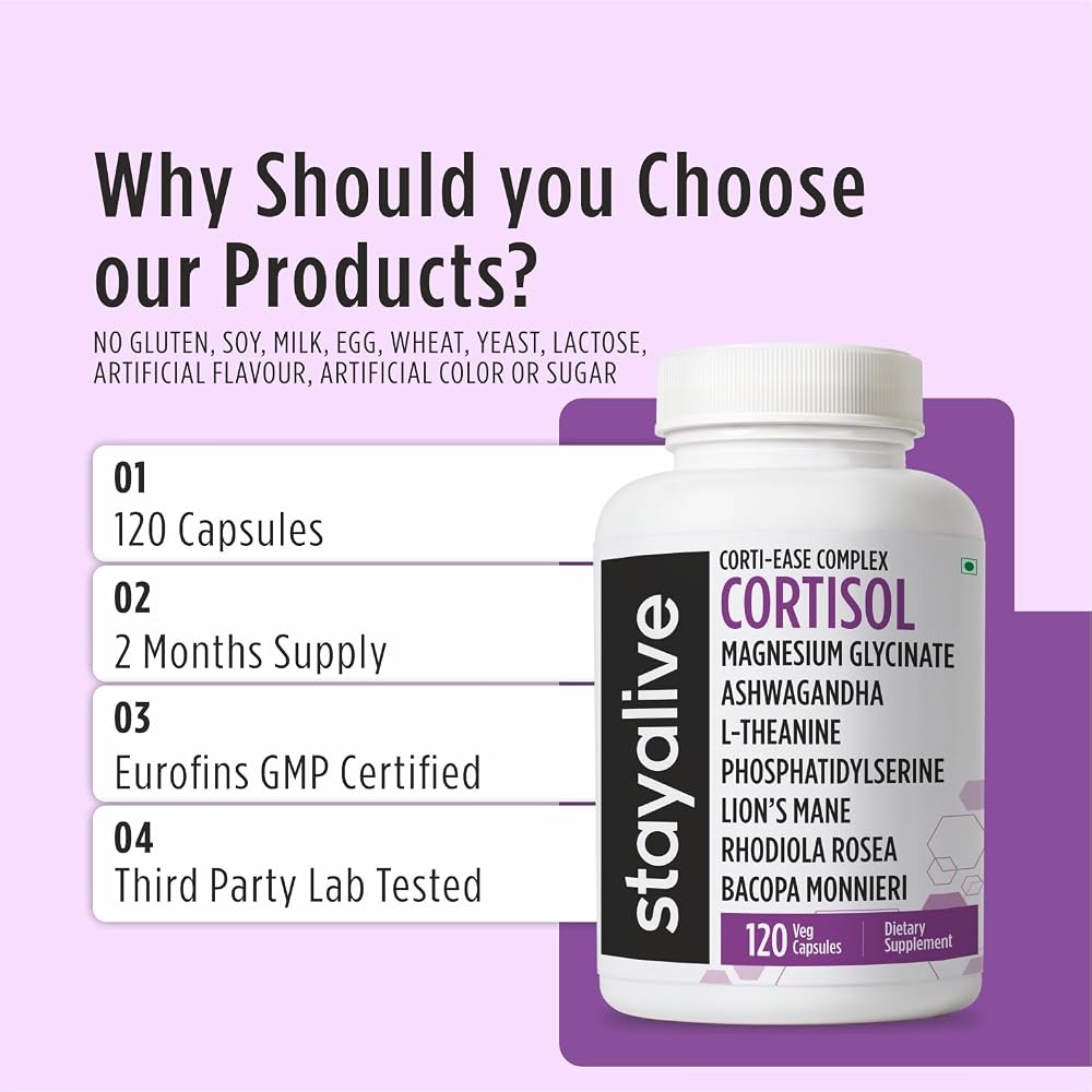 STAYALIVE Cortisol Manager Supplement 15-in-1 Complex - 120 Capsules - image 6