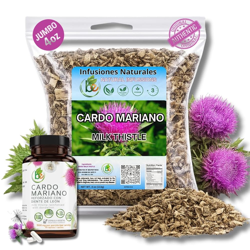 B-Experts Cardo Mariano Milk Thistle Tea & Capsules - 4oz + 60 Count