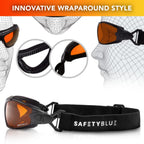 SafetyBlue Deluxe Blackout Sleep Glasses Amber Lens - 1 Pair - image 8