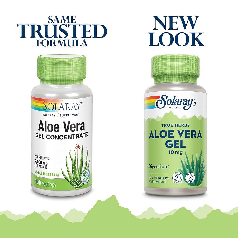 Solaray Aloe Vera Gel 2000mg - 100 Vegetarian Capsules - image 3