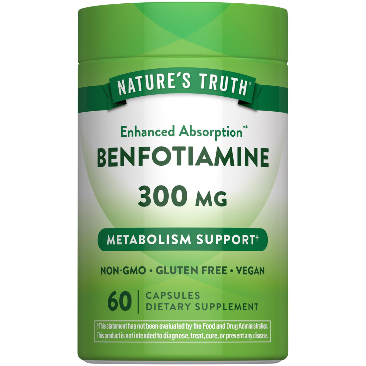 Nature's Truth Benfotiamine 300mg - 60 Capsules