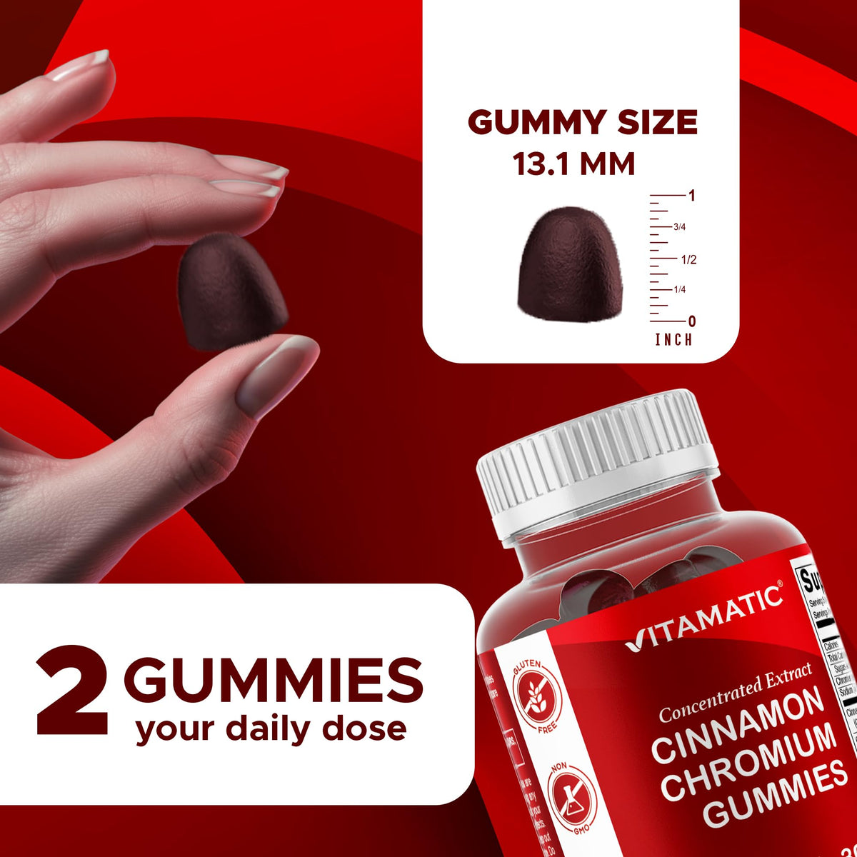 Vitamatic Cinnamon Chromium Gummies Sugar Free - 60 Gummies - image 3