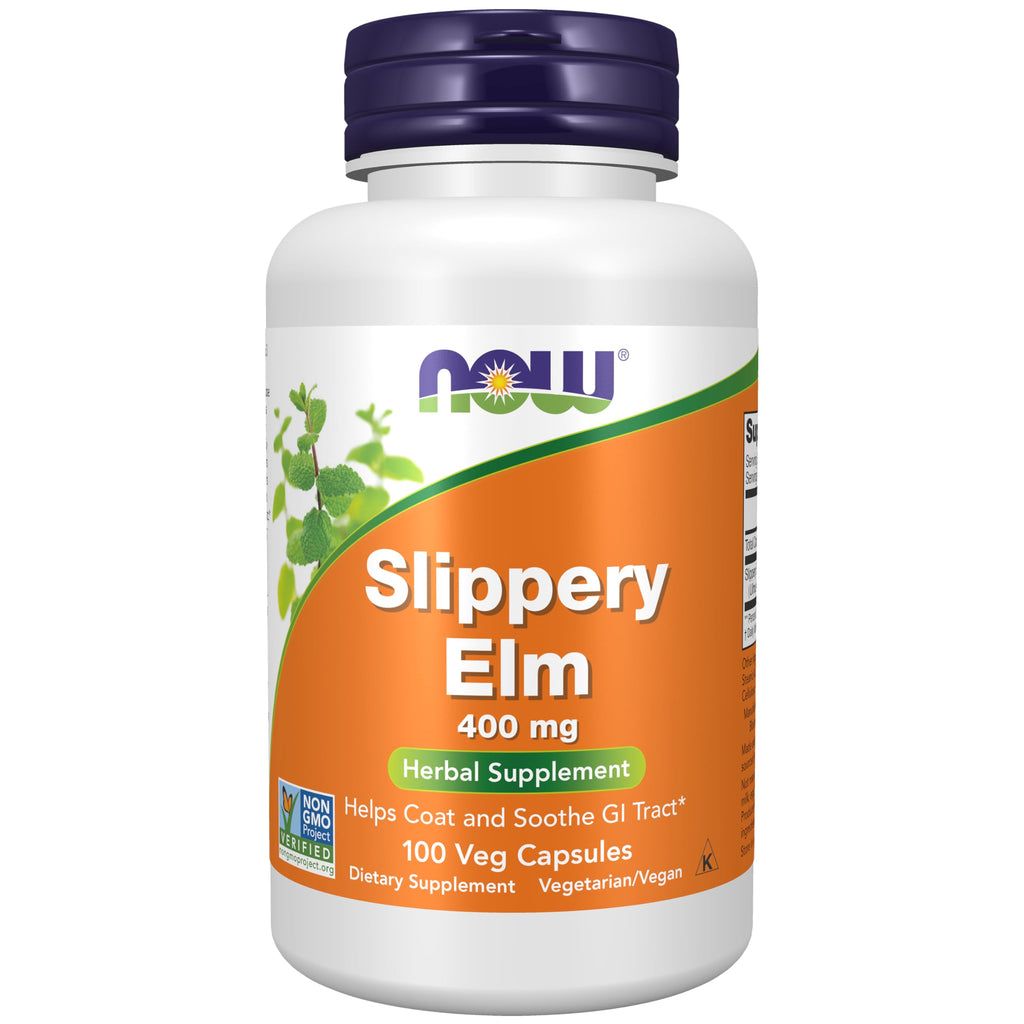 NOW Foods Slippery Elm 400mg Capsules - 100 Count (Pack of 2)
