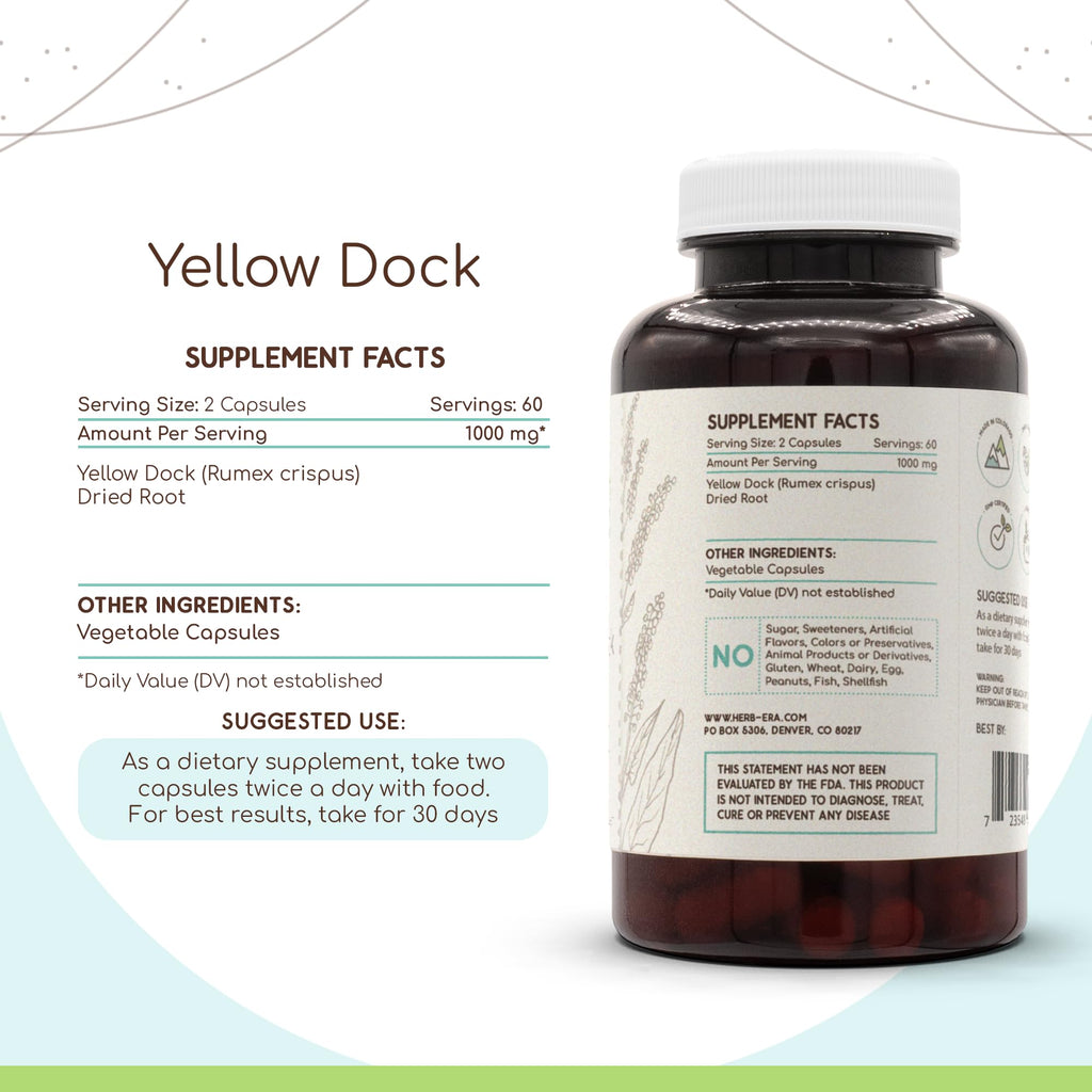 HerbEra Yellow Dock 60/120 Capsules