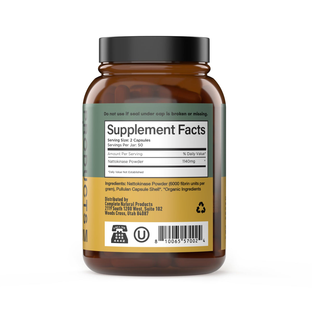Complete Natural Products Nattokinase 570mg Circulation Support - 100 Capsules - image 4