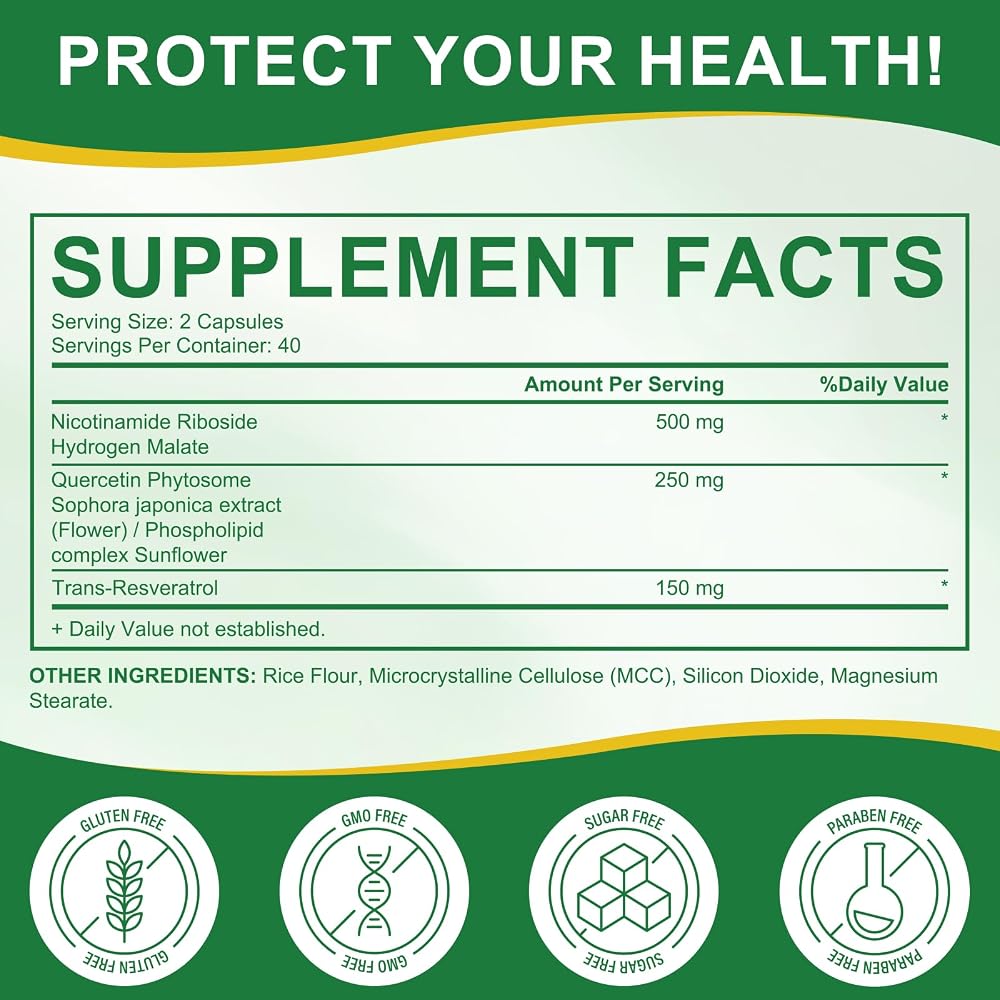 Ruduwu NAD Supplement with Nicotinamide Riboside - 160 Capsules - image 8