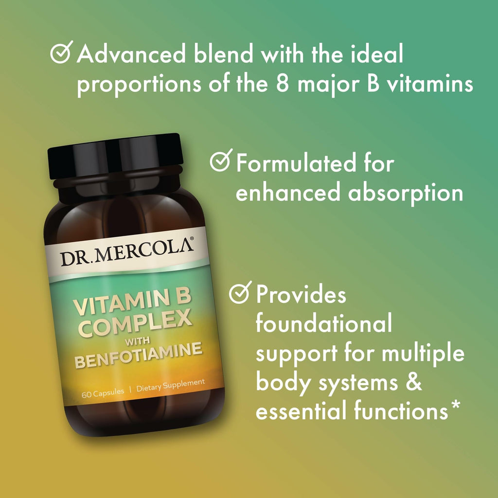 Dr. Mercola Vitamin B Complex with Benfotiamine - 60 Capsules - image 4