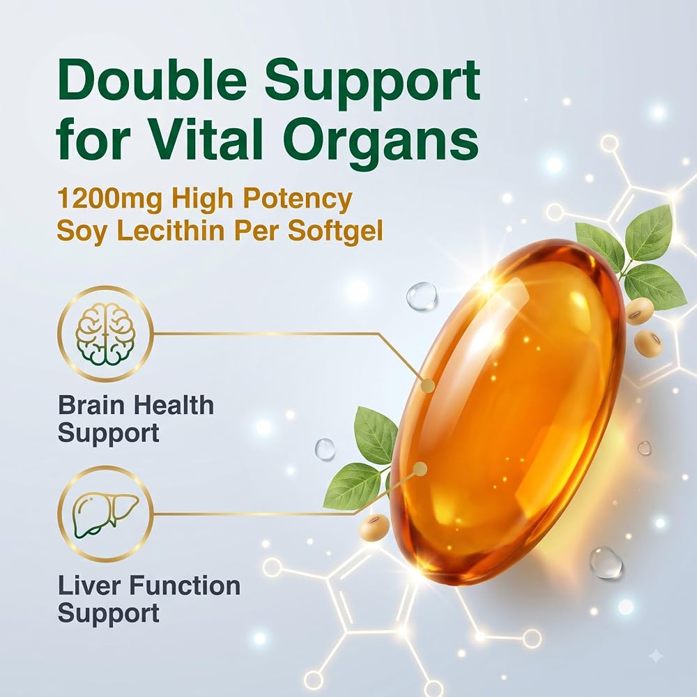 Glymate Soy Lecithin 1200mg Brain & Liver Support - 120 Softgels - image 3