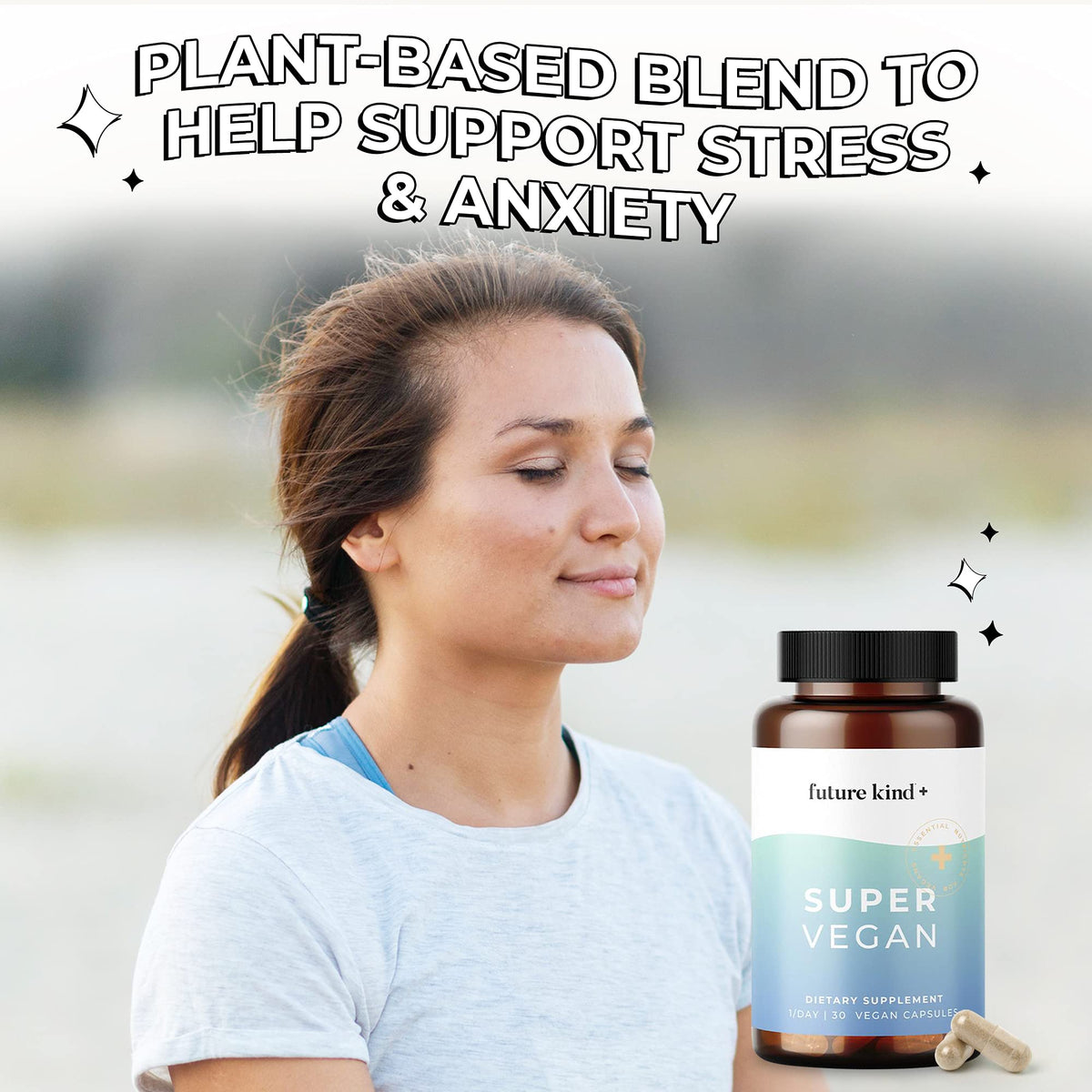 Future Kind Vegan Mood & Energy Support Formula - 60 Capsules - image 2