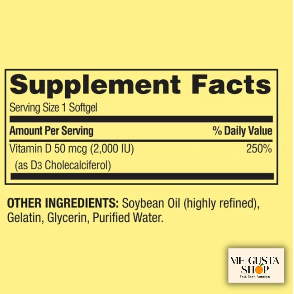 Spring Valley Vitamin D Supplement Softgels 2000 IU - 400 Softgels - image 2