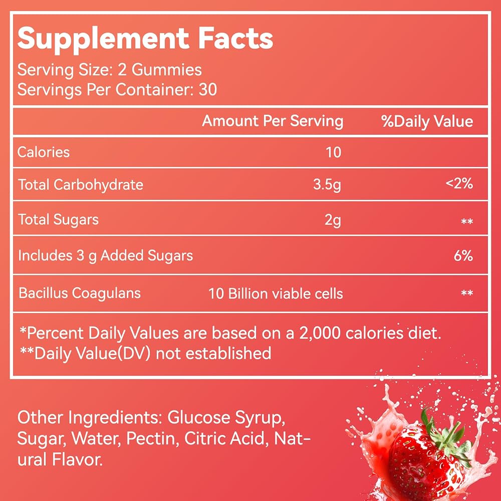 SmildeHeal Probiotic Gummies, 5 Billion CFU, 60 Count Gummies
