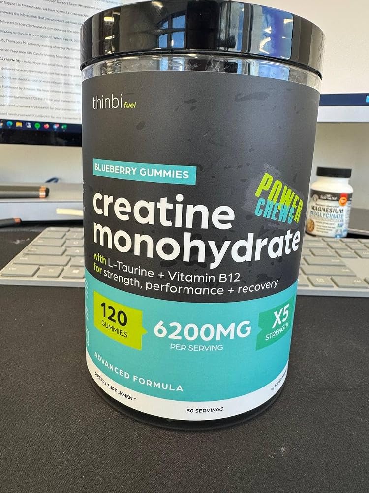 Thinbi Creatine Monohydrate Gummies with Taurine - 120 Count - image 2