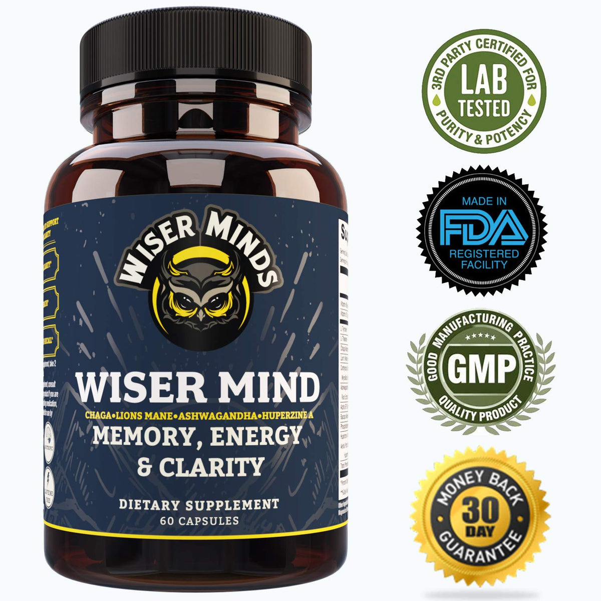 Wiser Minds Nootropic Memory & Focus Supplement - 60 Capsules - image 5