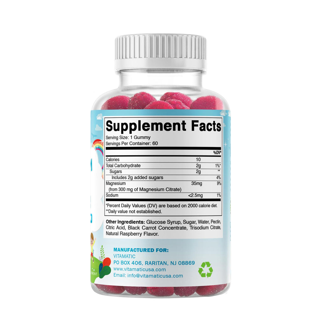 Vitamatic Kids Magnesium 35 mg Natural Raspberry Flavor - 60 Gummies - image 7
