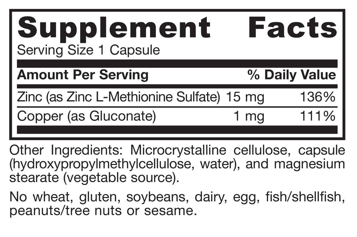 Jarrow Formulas Zinc Balance 15 mg with Copper - 100 Capsules - image 6