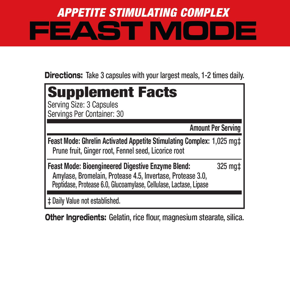 MuscleMeds Feast Mode Appetite Stimulant Weight Gain Pills - 90 Capsules - image 2