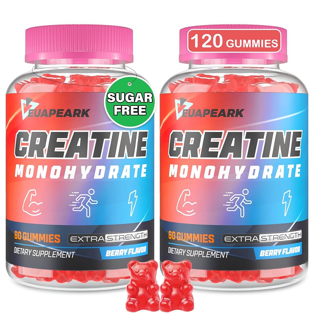 Euapeark Creatine Monohydrate Gummies for Muscle & Strength - 120 Gummies