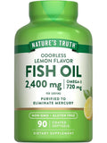 Nature's Truth Fish Oil Omega 3 Supplement 2400mg - 90 Softgels