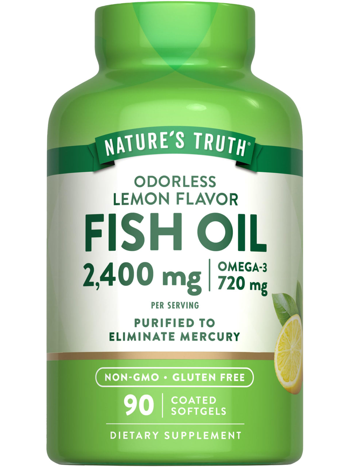 Nature's Truth Fish Oil Omega 3 Supplement 2400mg - 90 Softgels