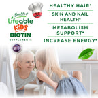Lifeable Kids Biotin Gummies for Hair Growth 5000 mcg - 90 Count - image 3