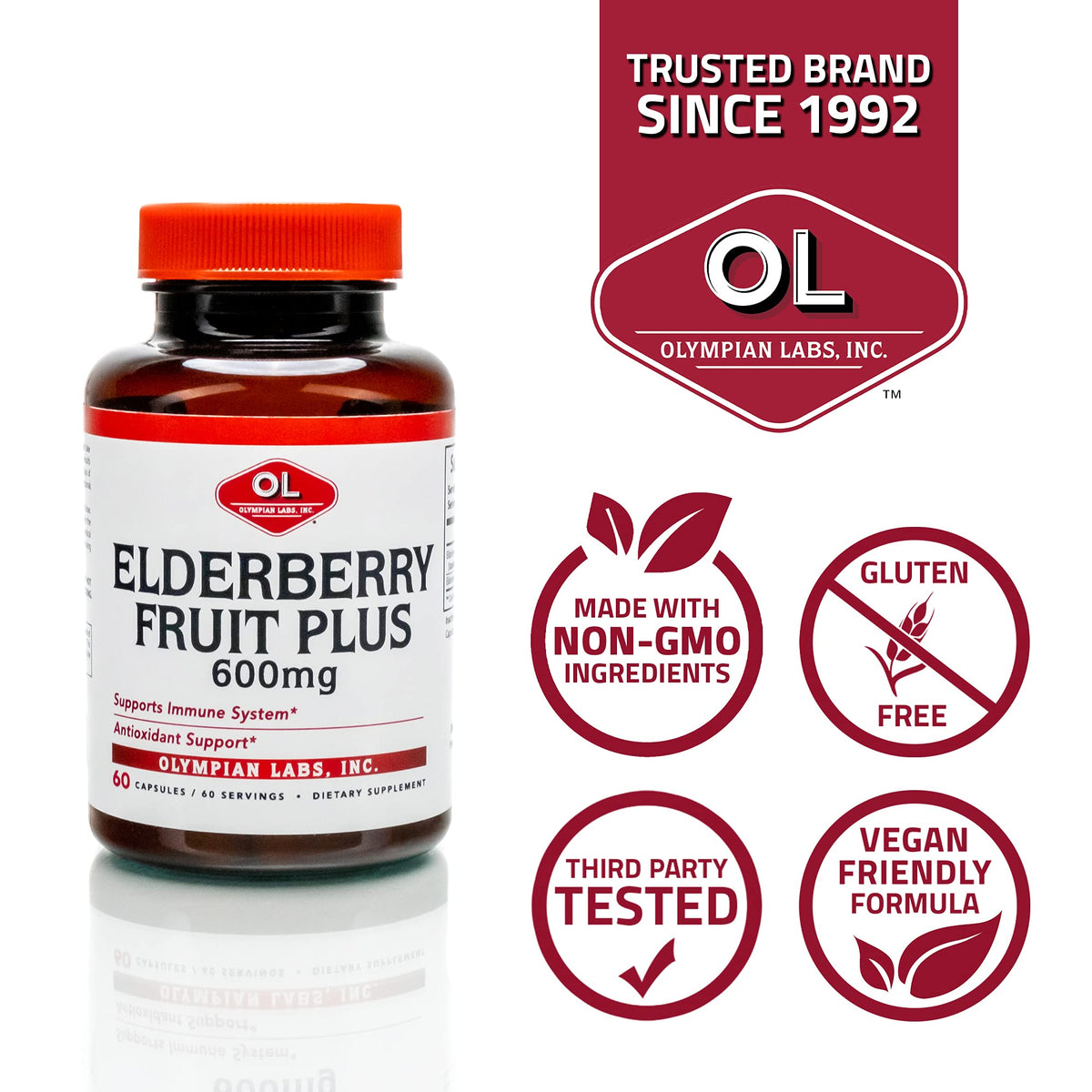 Olympian Labs Elderberry Fruit Plus Immune Support - 60 Capsules - image 4