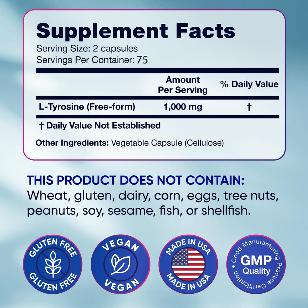 Alpha Flow L-Tyrosine Capsules - 150 Capsules - image 8