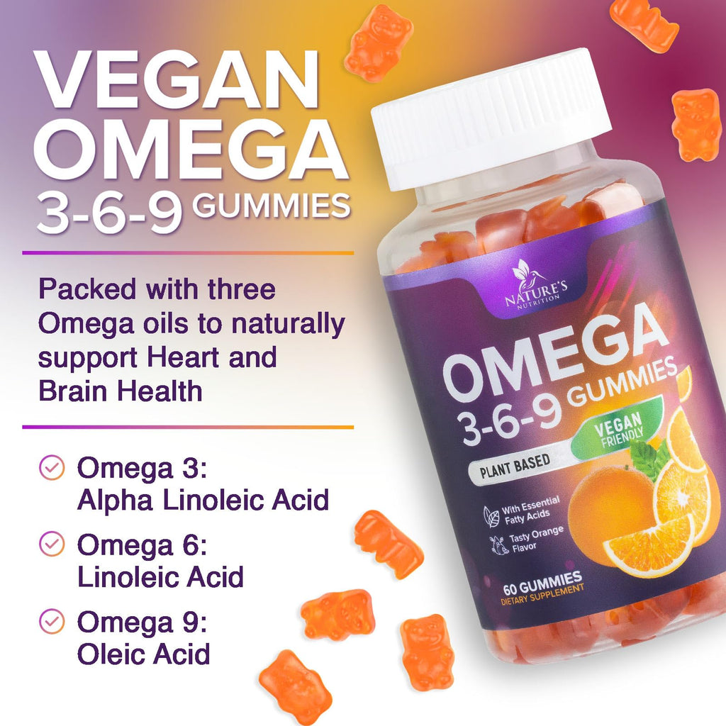 Nature's Nutrition Omega 369 Gummies - Vegan Triple Omega 3