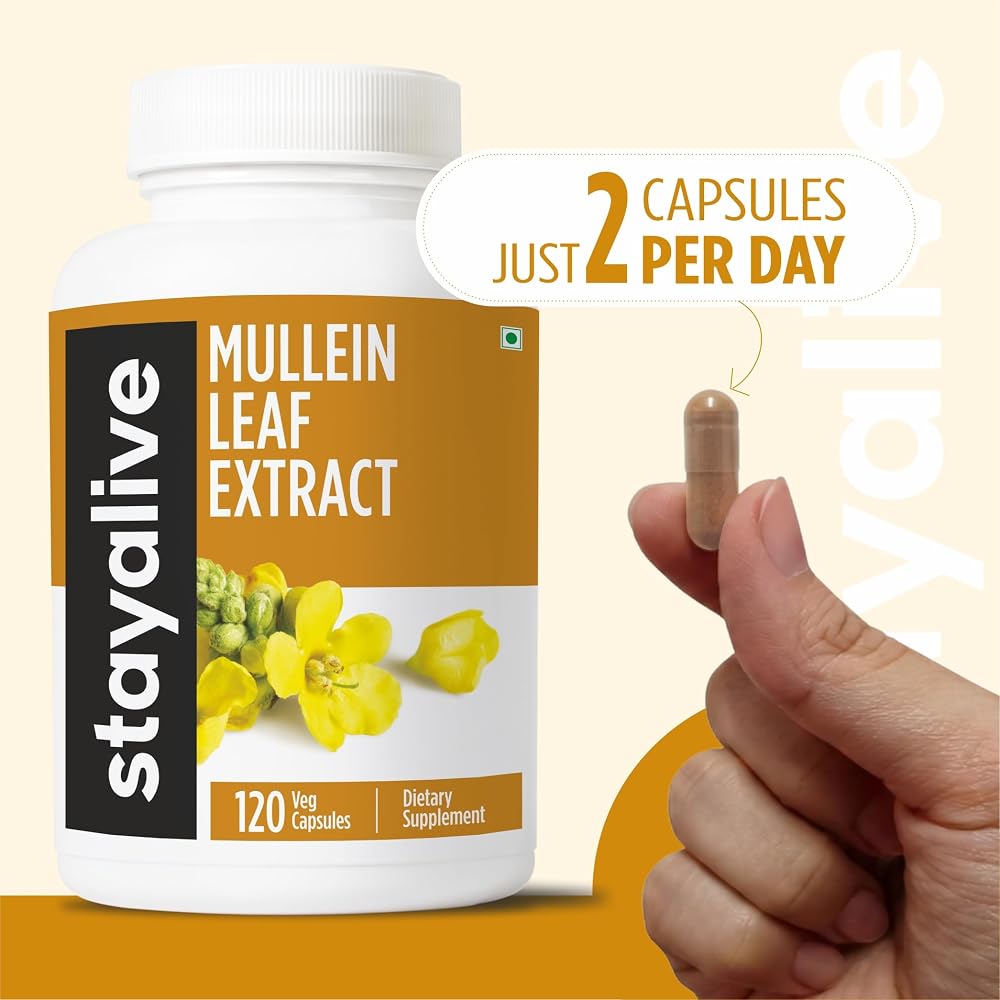 STAY ALIVE Mullein Leaf Extract 1000mg 10:1 - 120 Capsules - image 7