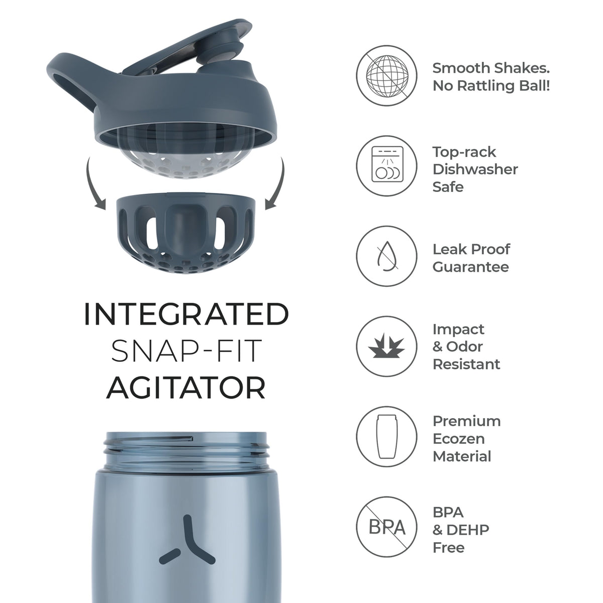PROMIXX Pursuit Protein Shaker Bottle 24oz Graphite Gray - image 6