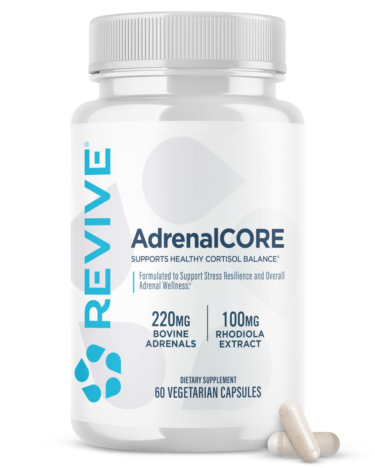 Revive MD Adrenal Support Supplement for Energy - 60 Capsules