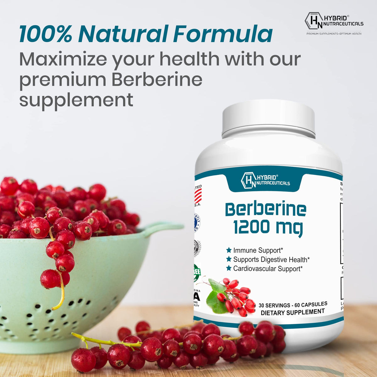 Hybrid Nutraceuticals Berberine 1200mg - 60 Capsules - image 2