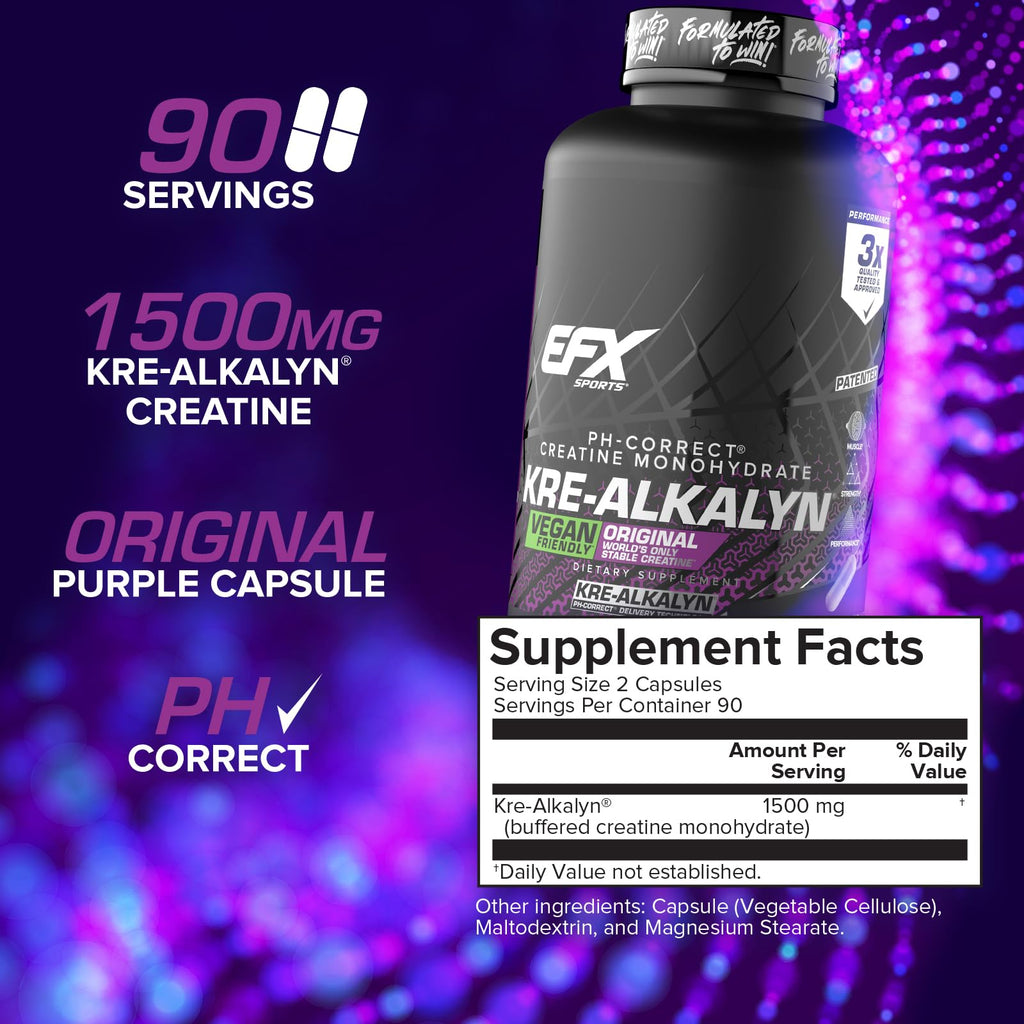 EFX Sports Kre-Alkalyn EFX pH Correct Creatine - 180 Capsules - image 3