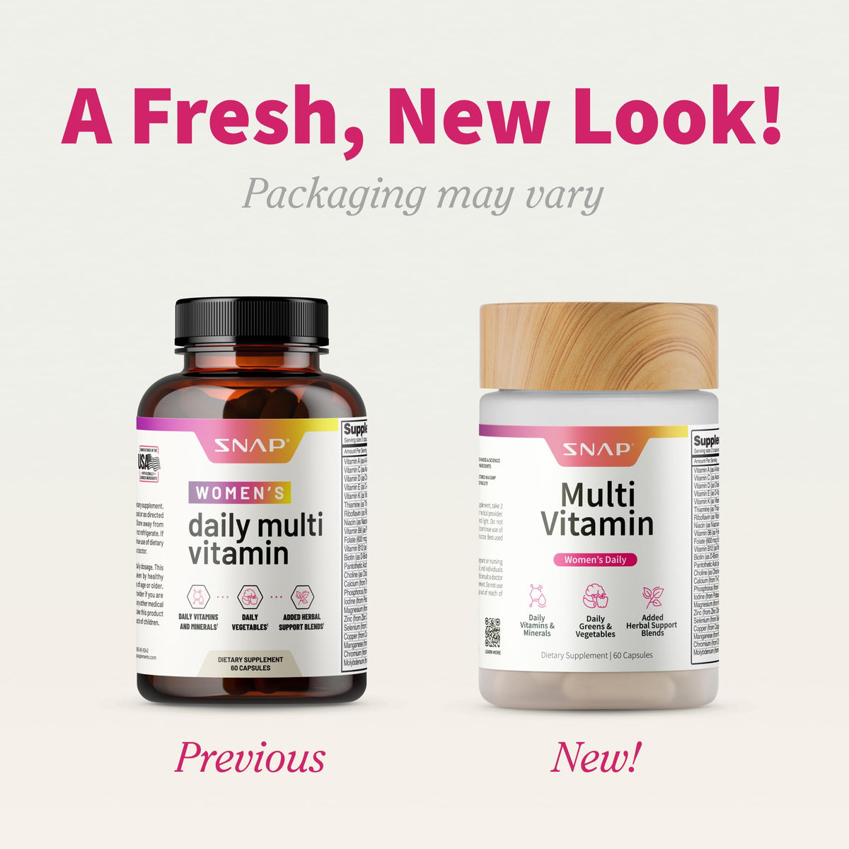 Snap Supplements Daily Multivitamin for Women - 60 Capsules - image 2