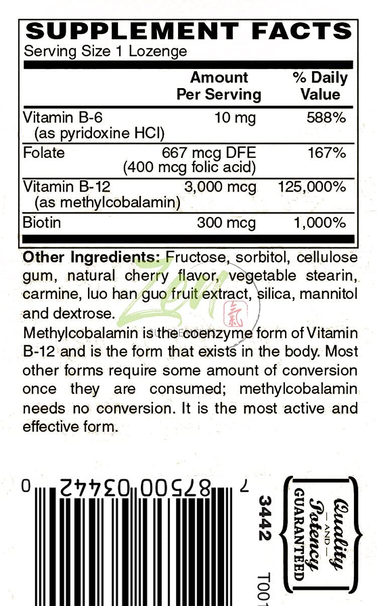 Zen Supplements Methylated B12 with Folic Acid - 100 Lozenges - image 4