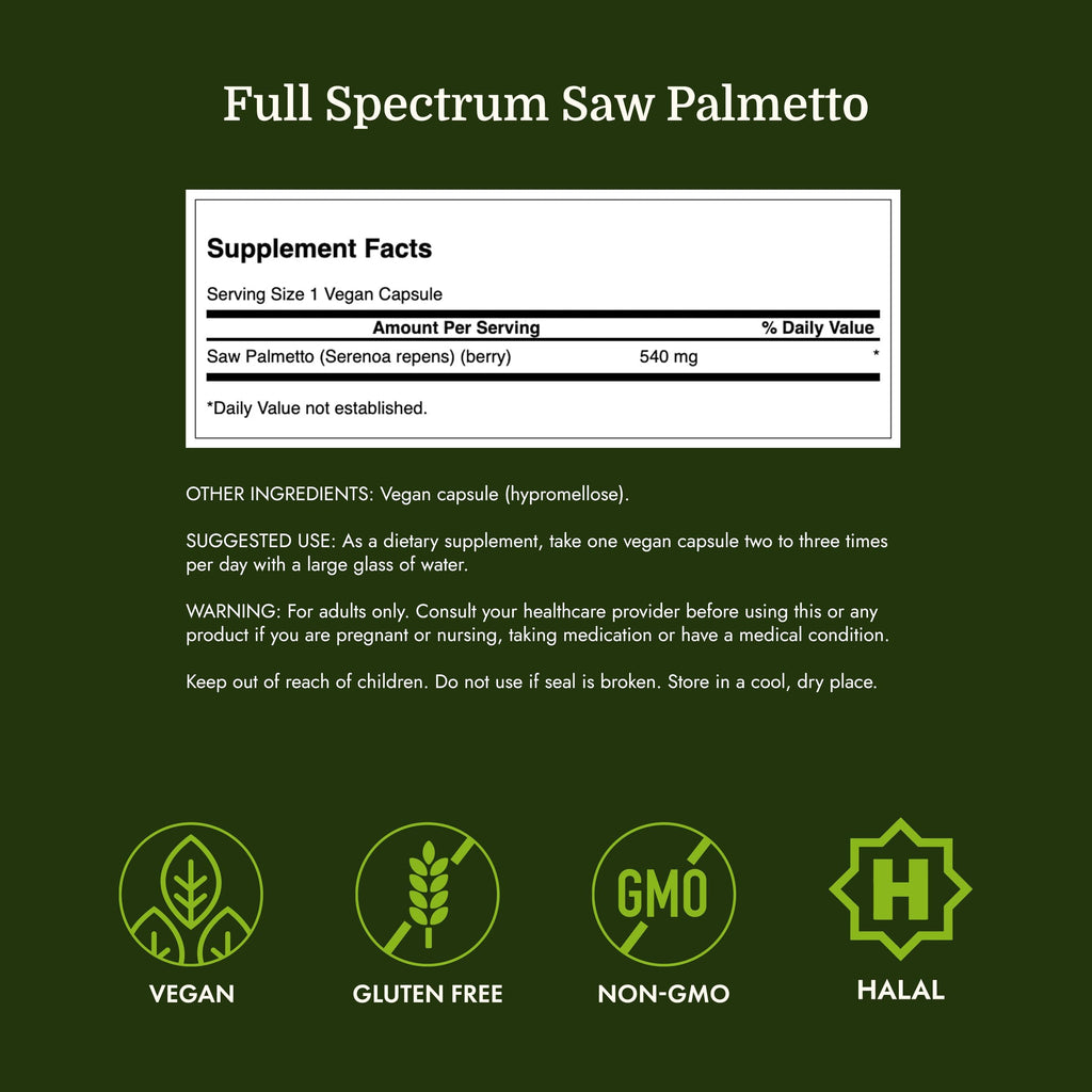 Swanson Saw Palmetto Full Spectrum 540 mg - 250 Capsules - image 4