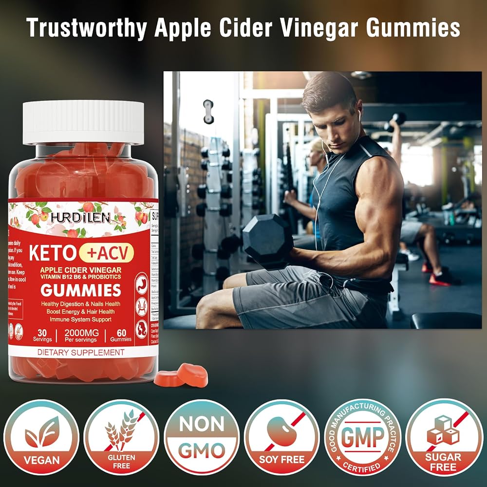 Hurdilen Keto ACV Gummies with Probiotics & B Vitamins - 60 Count - image 3