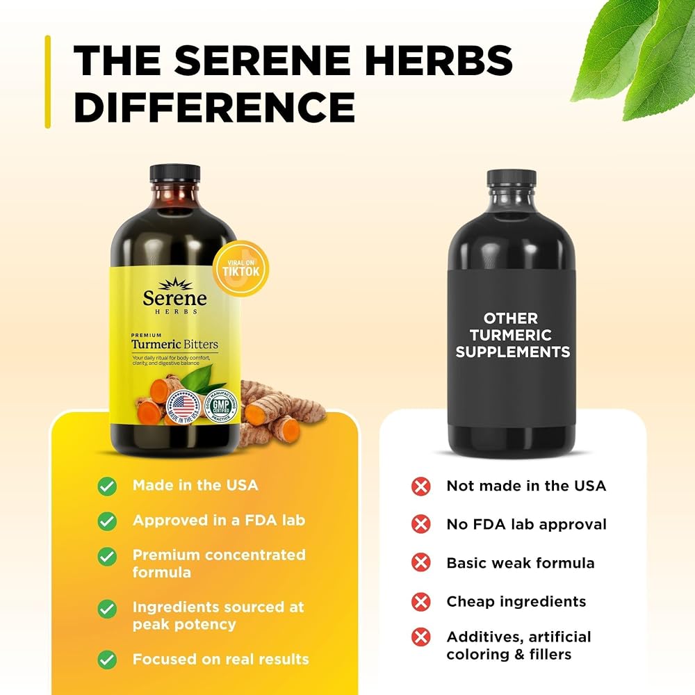 Serene Herbs Liquid Turmeric with Black Pepper - 16oz - image 7