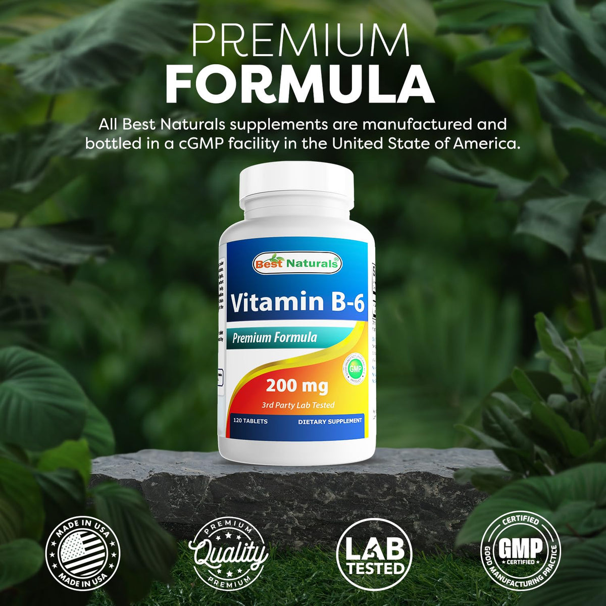 Best Naturals Vitamin B6 200mg for Adults - 120 Tablets - image 5